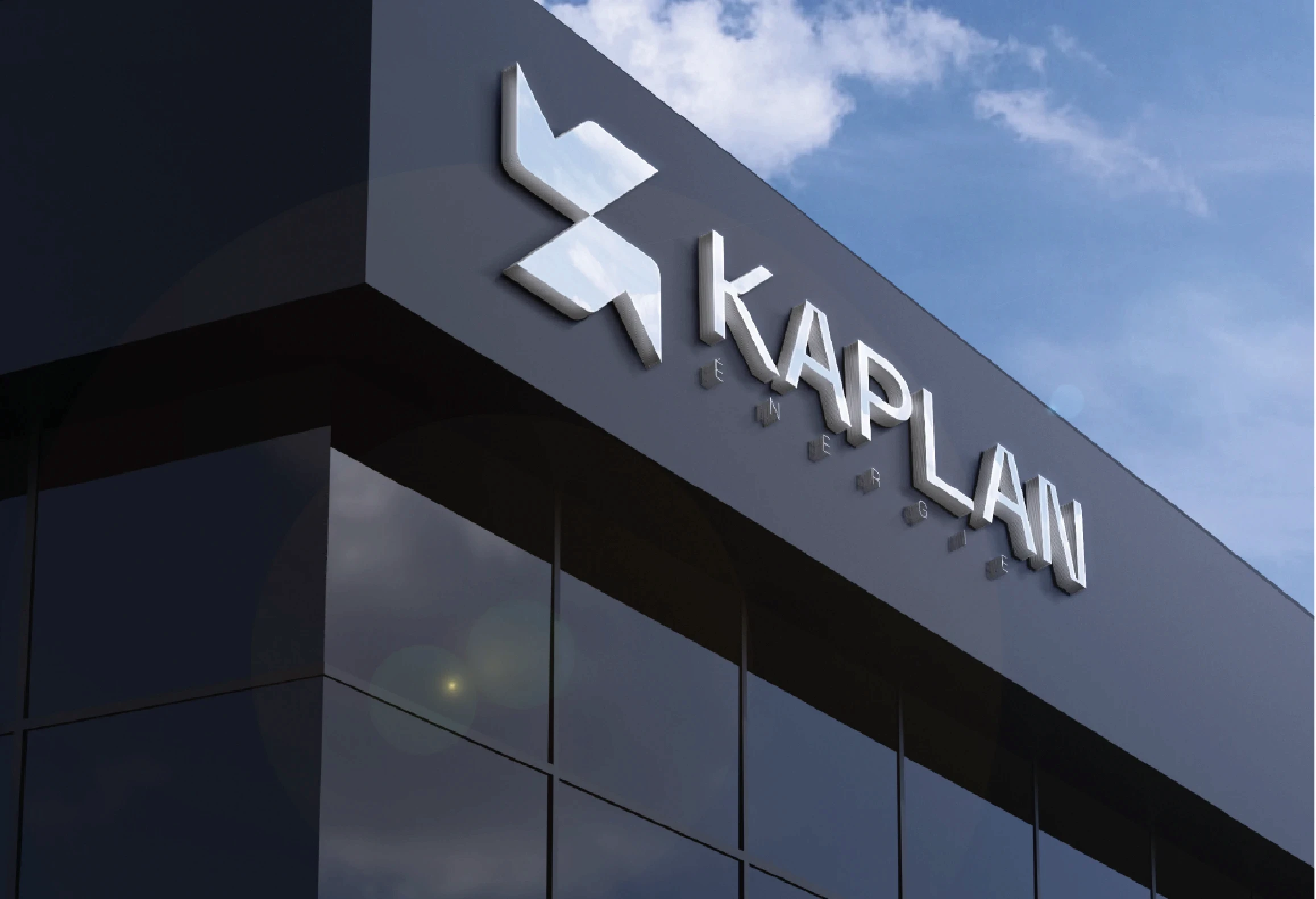 Supports de communication print Kaplan Group, branding d’entreprise énergie solaire