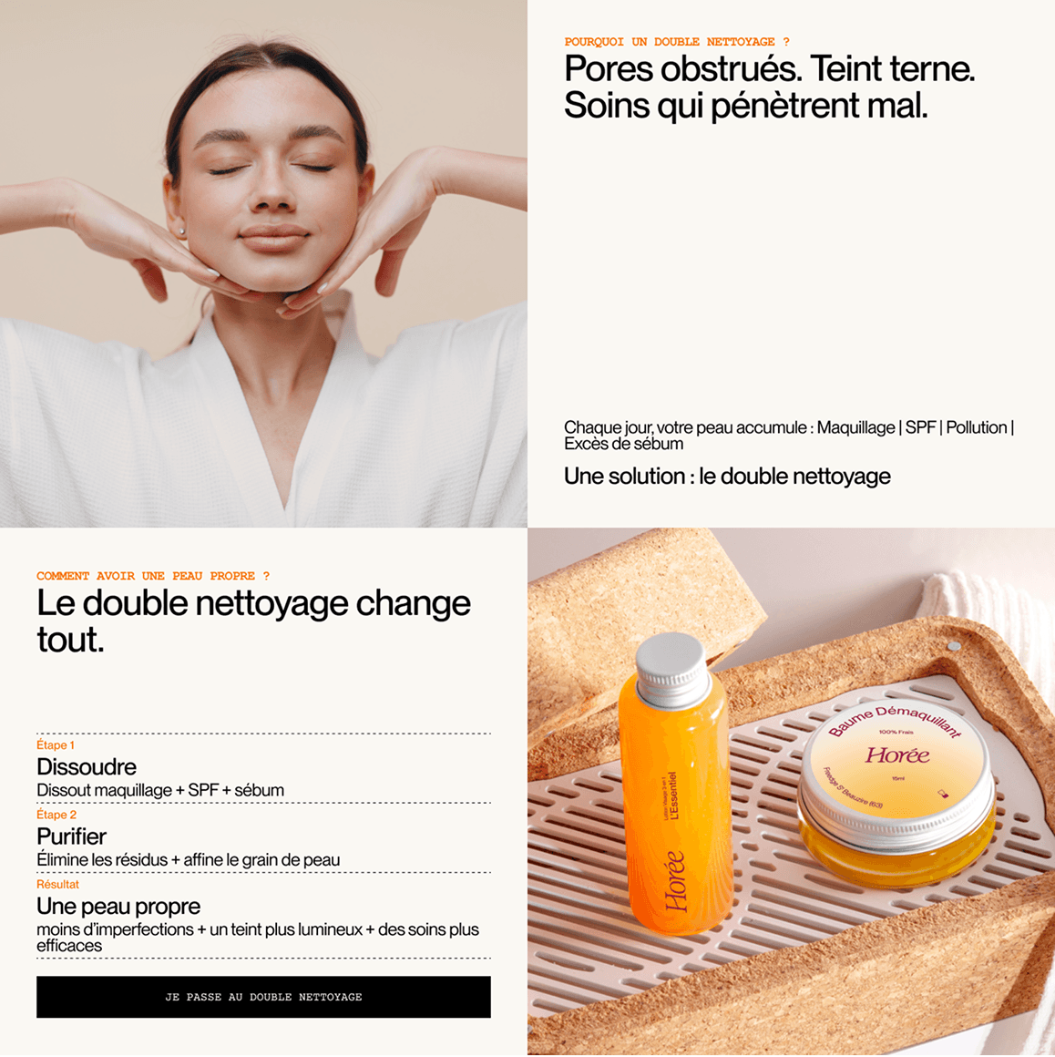 Parcours utilisateur optimisé landing page Horée — UX design mobile par Mélanie Depré, freelance
