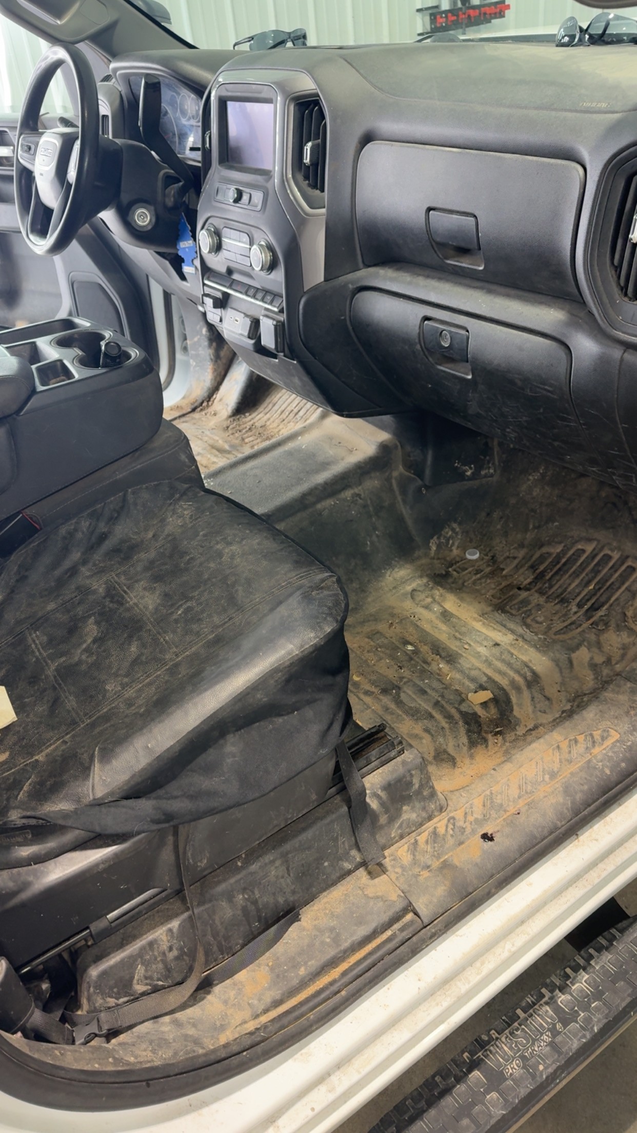 Work truck interior after cleanup