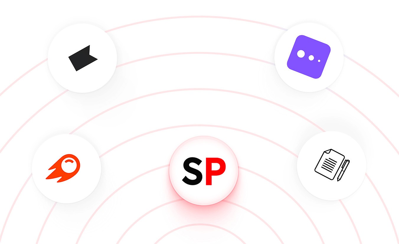Logos of tools outward, illustrating easy integration with no engineering required.