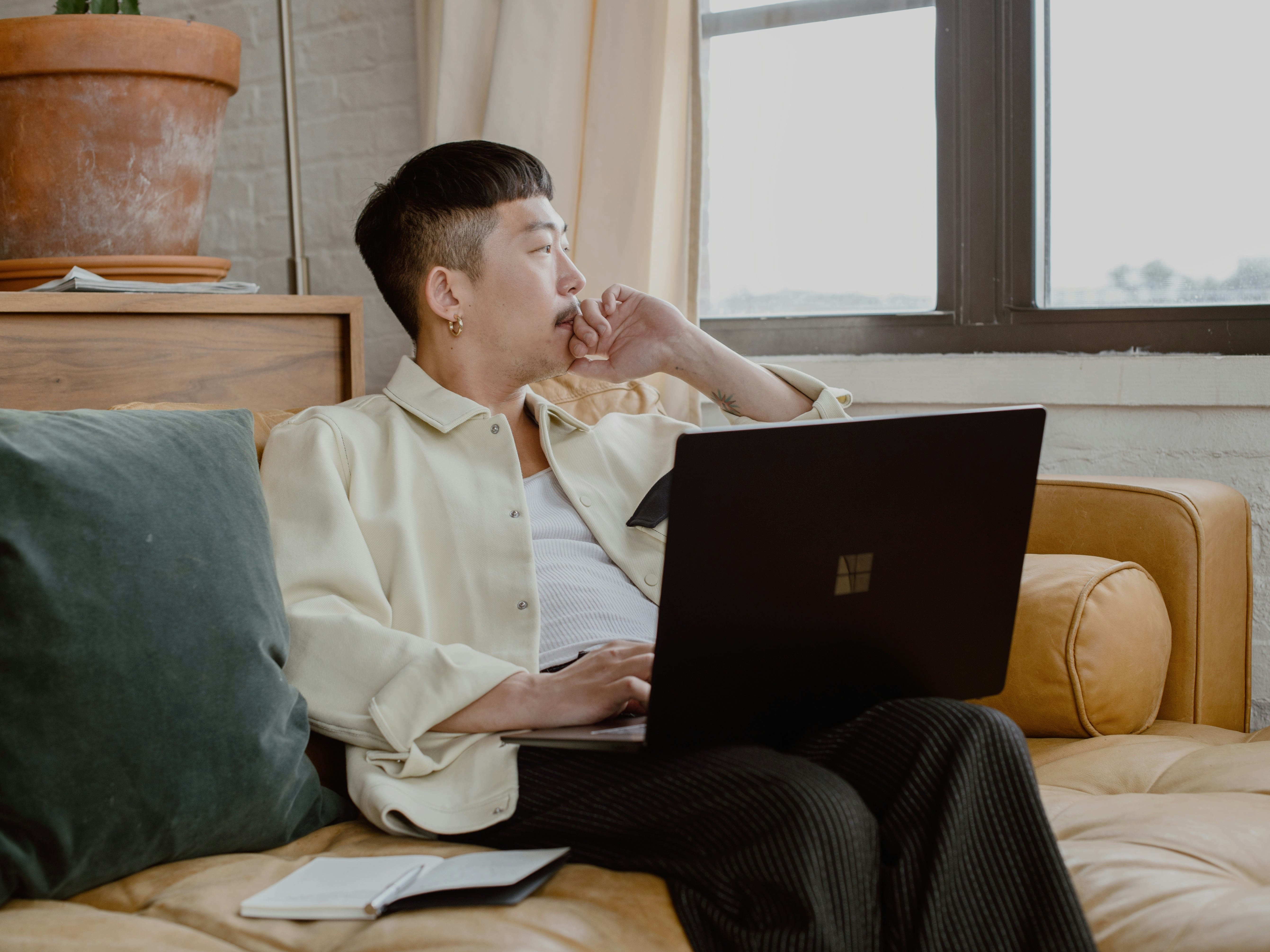 man thinking about queries on ai voice generator presidents