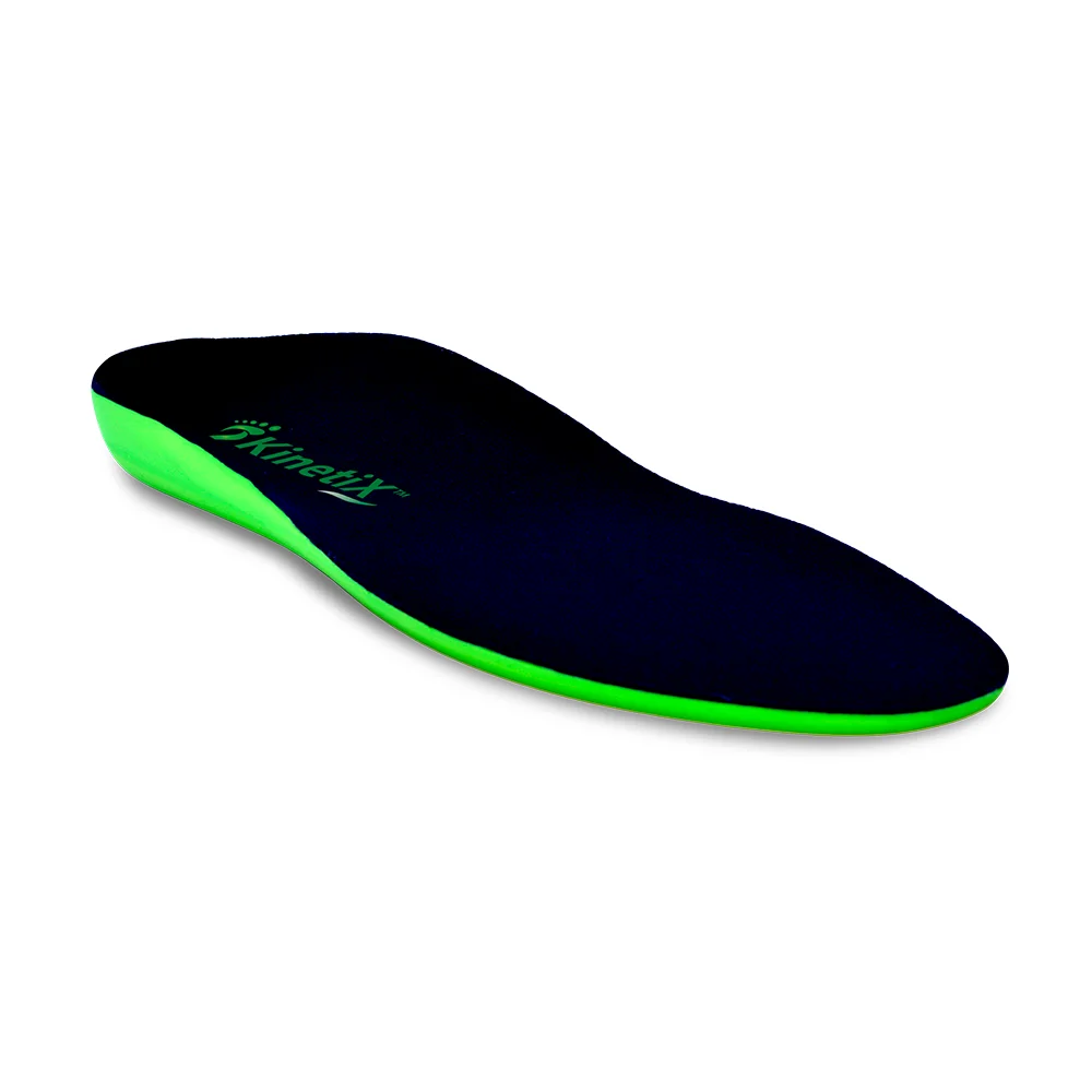 Kinetix custom insole displayed on the devices page, providing orthotic support for foot pain, plantar fasciitis, flat feet, high arches, and Morton's neuroma at Limitless Orthotics clinic, Leeds.