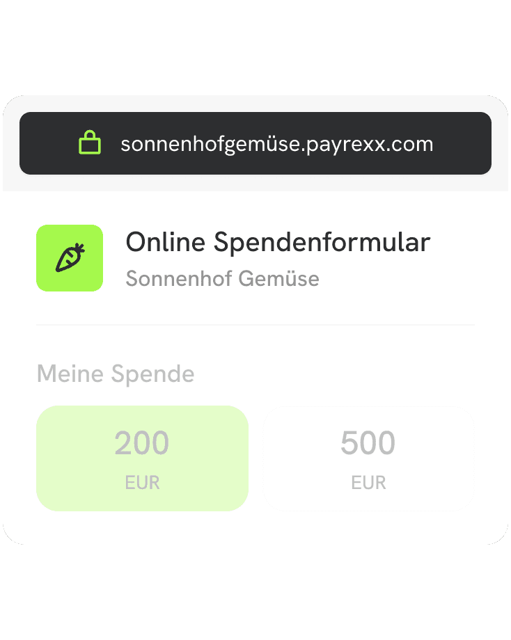 Online Spendeformular im eigenen Namen