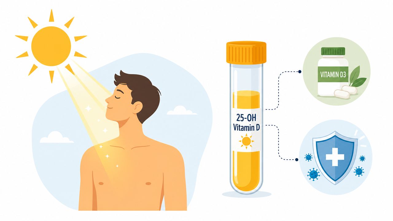 Examples of biomarkers vitamin D sources diagram