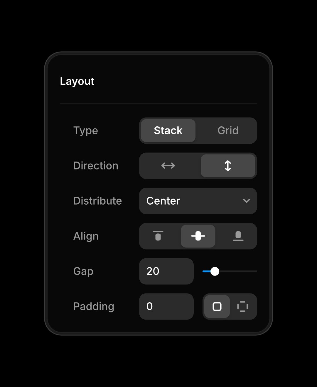 Flexible layout controls in Framer
