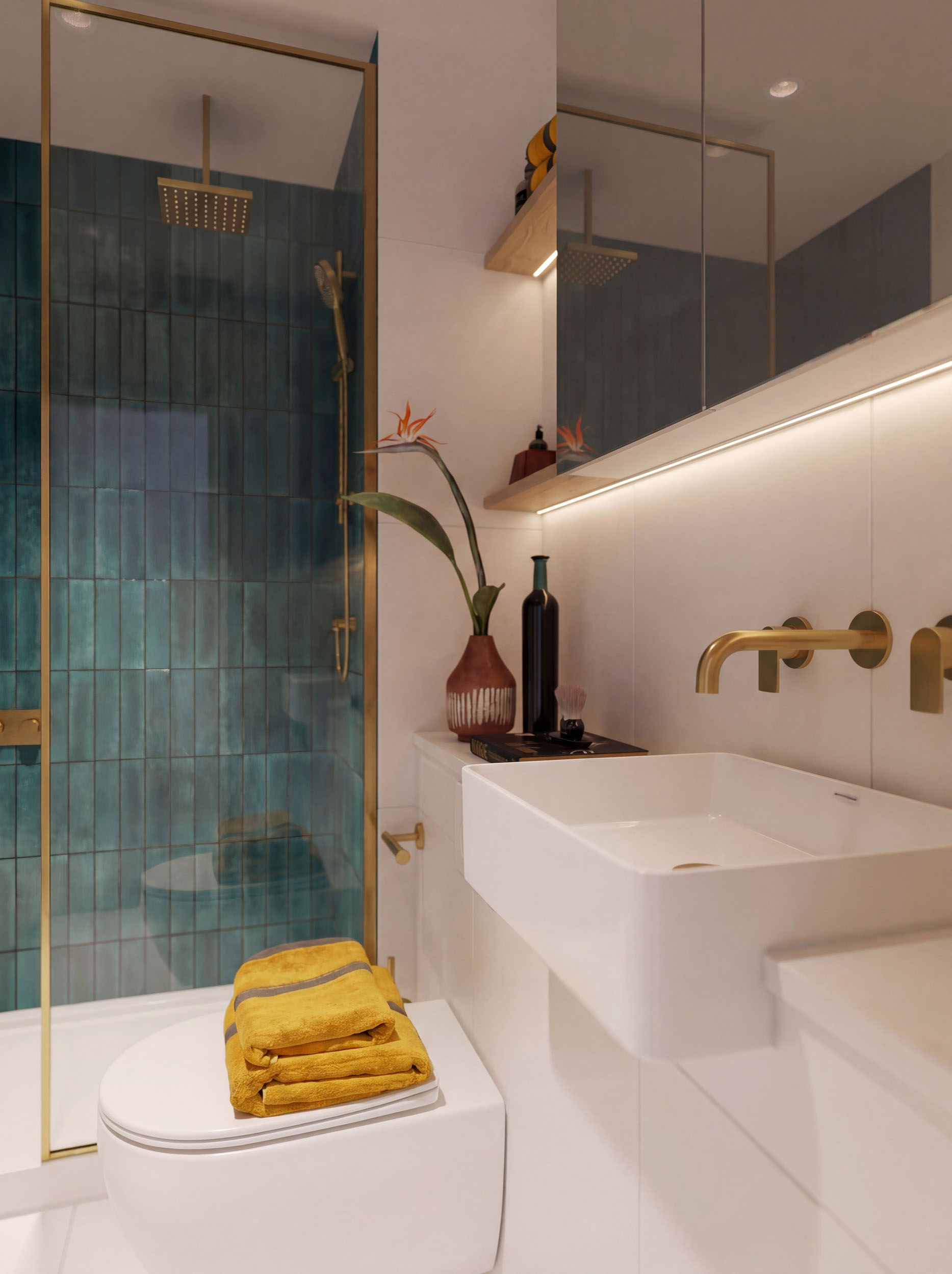 Bathroom architectural CGI render.