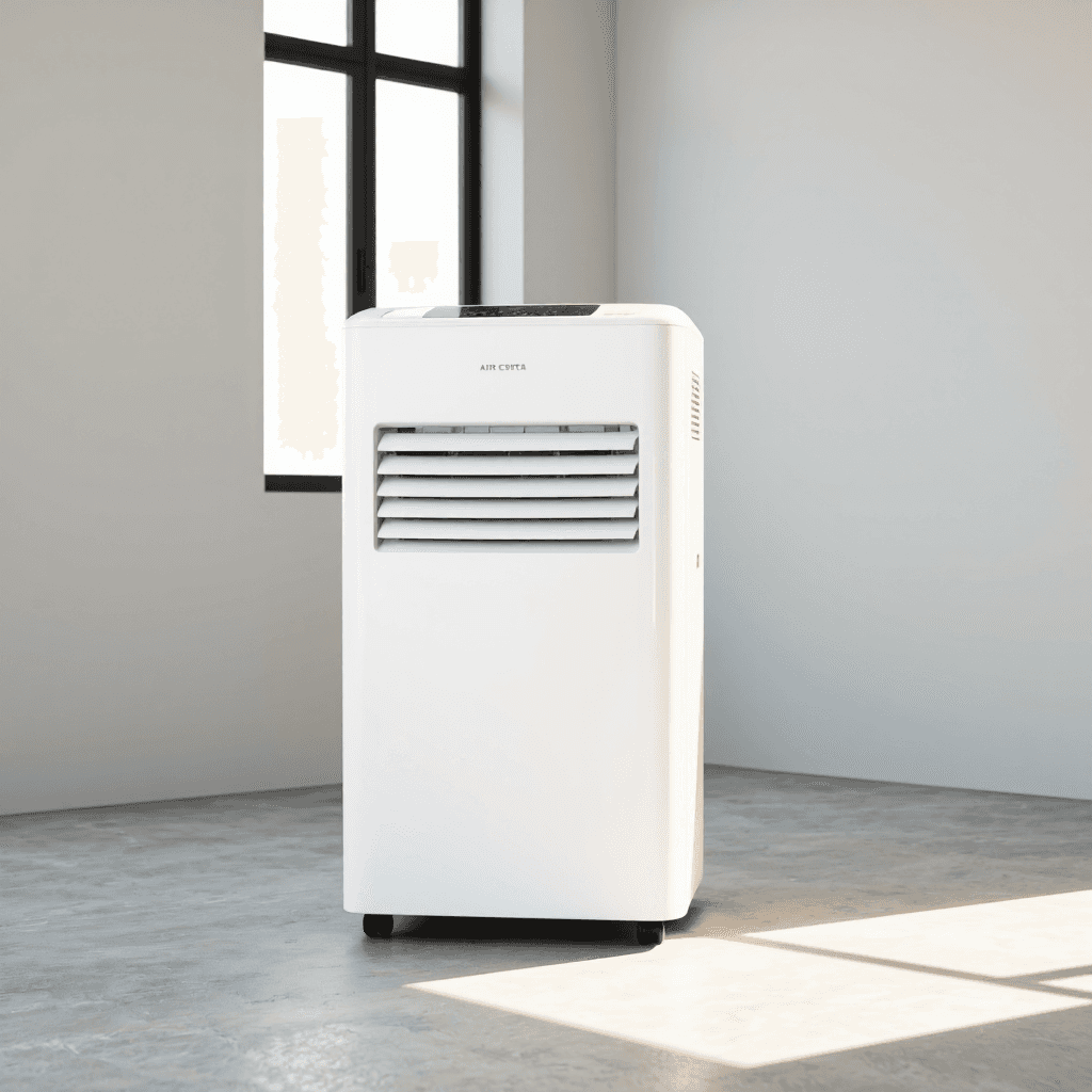 product photography of a portable air conditioner unit