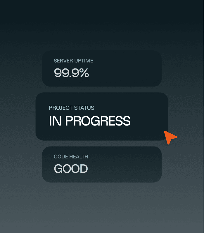 orbital UI component with brand typography and colors
