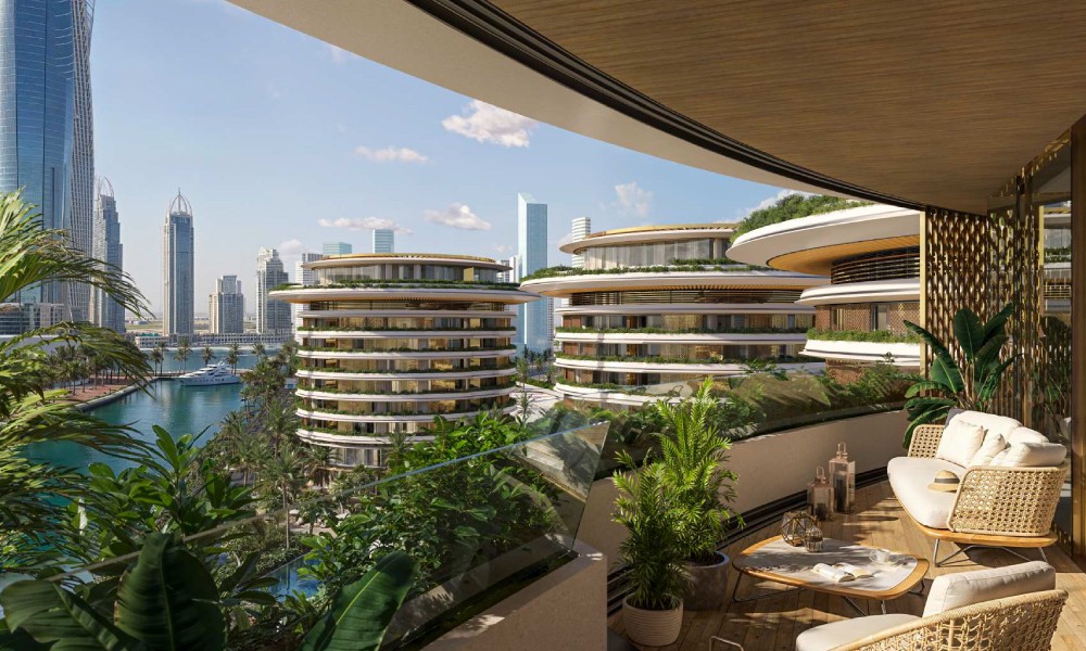 The new Marina Bay Towers in Dubai, home to The Residences at Dubai Beach Edition, representing upscale urban living.