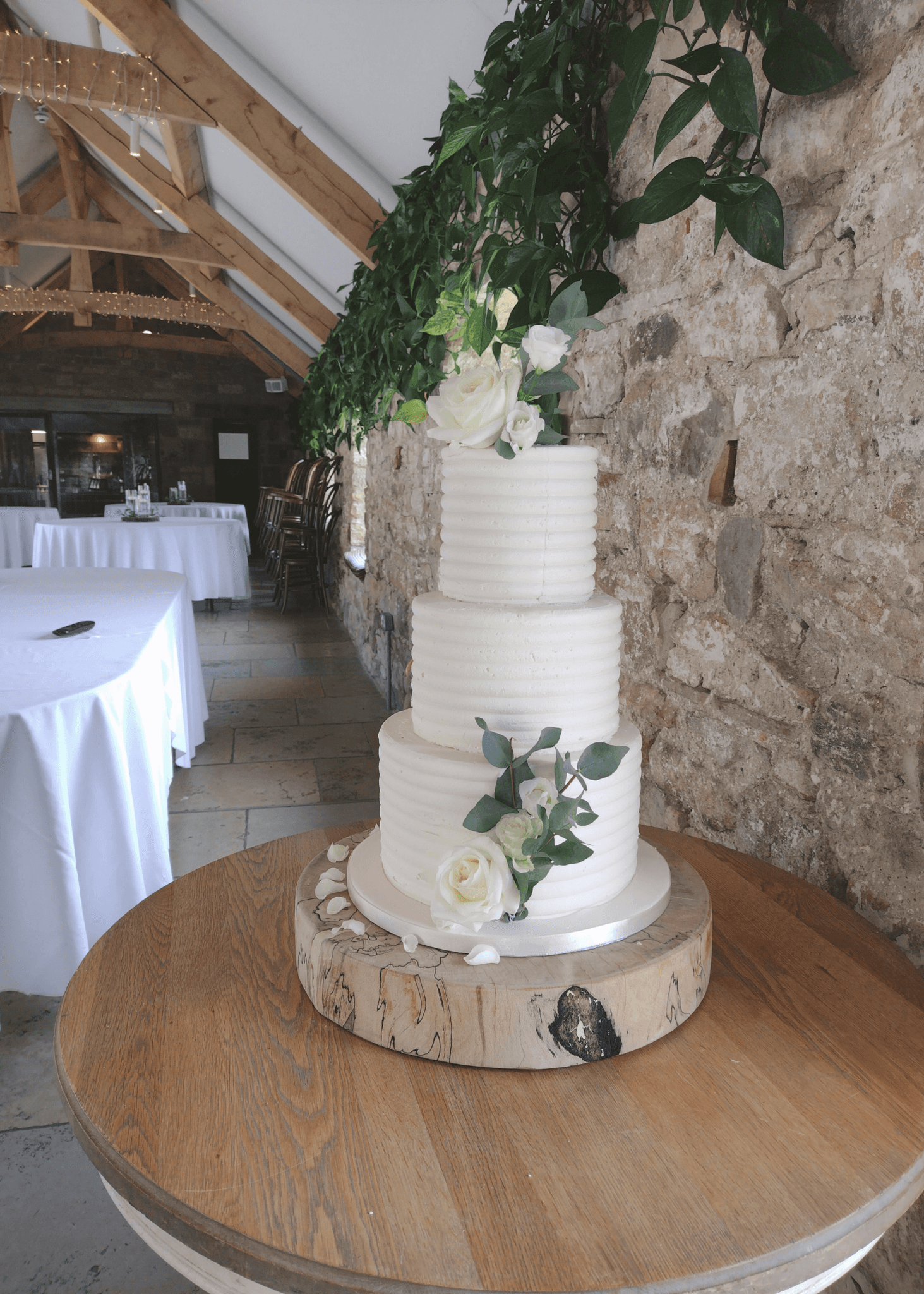 Rustic Ivory Elegance Wedding Cake by Sherbert Moon