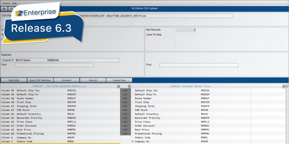 Screenshot of a software interface displaying a table with columns and data entries, featuring navigation options.