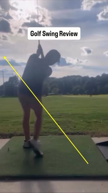 A golf swing review with a drawn shaft-plane guide