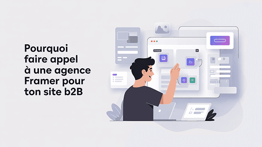 Un designer B2B crée une interface animée sur Framer pour une startup tech.