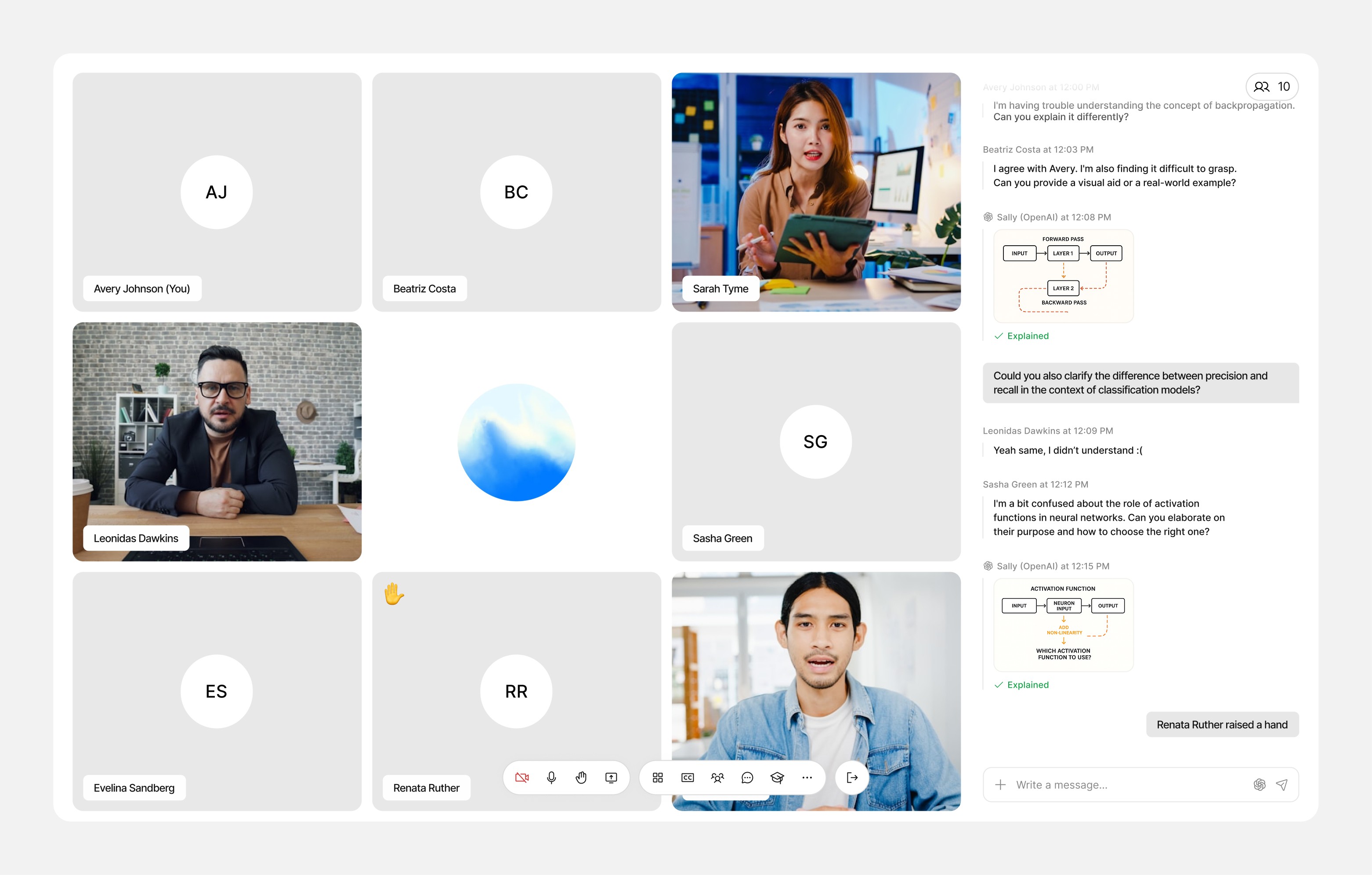 Online meeting with diverse participants. Remote work or virtual conference.