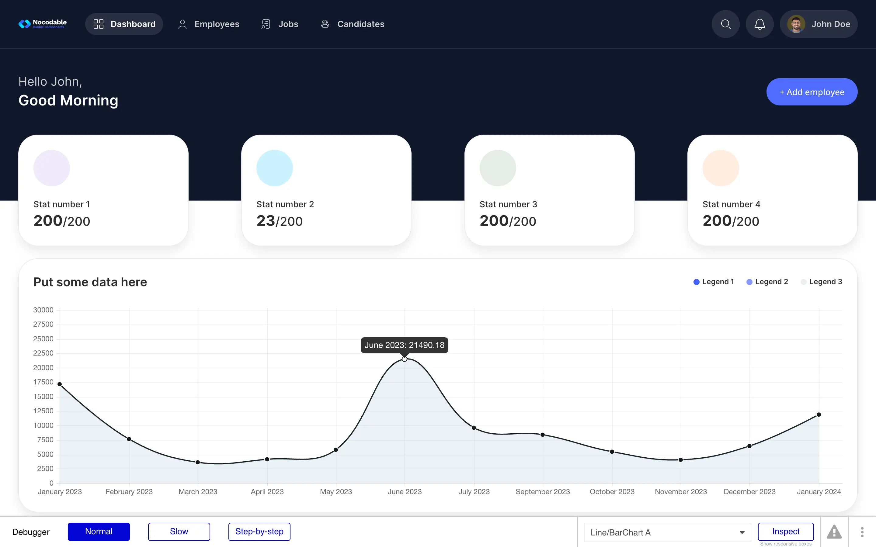 bubble.io chart example screenshot