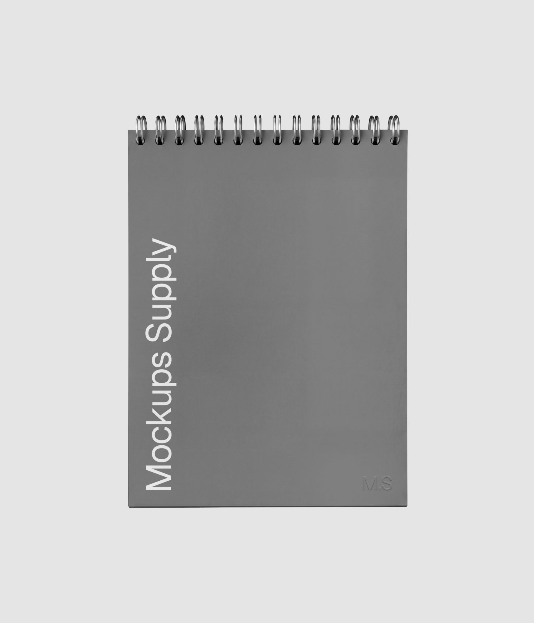 Spiral notebook mockup with editable page layout and realistic binding download for Photoshop