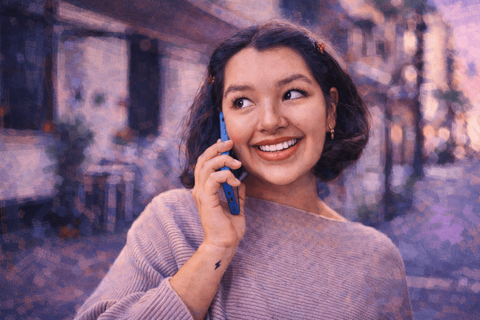 Woman talking on phone