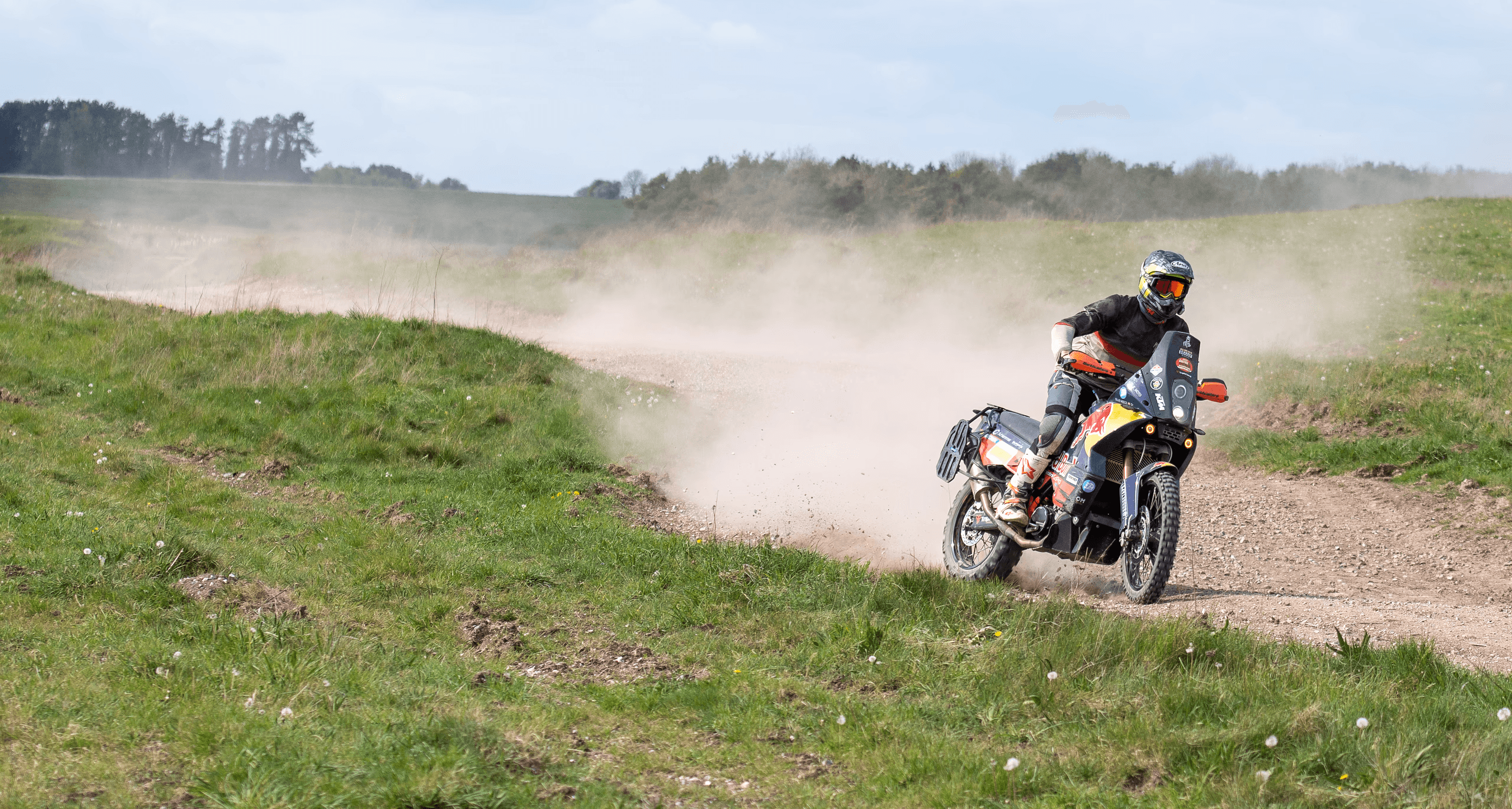 Motorbike rider on an off-road adventure