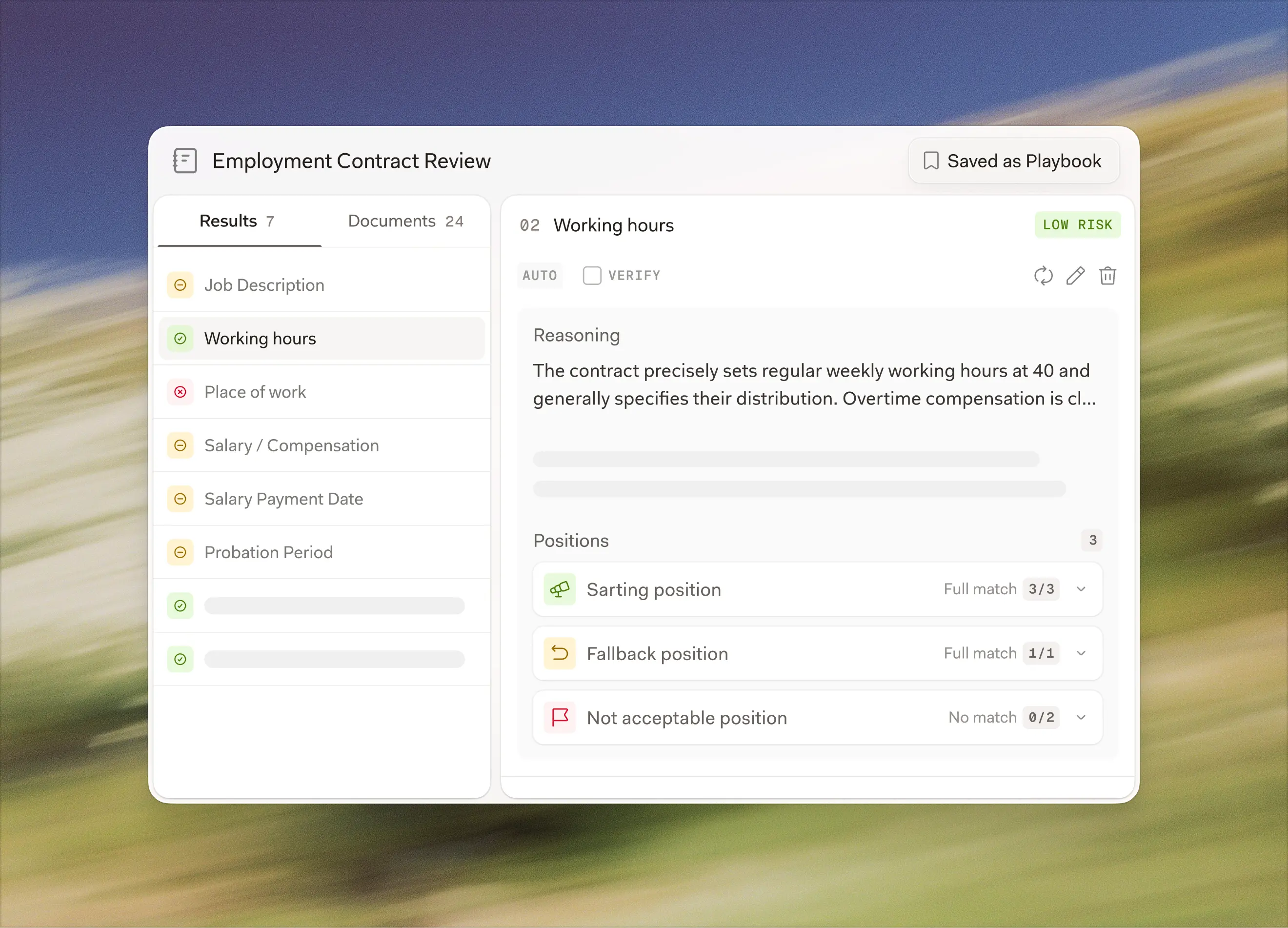 Review Feature Employment Contract Review