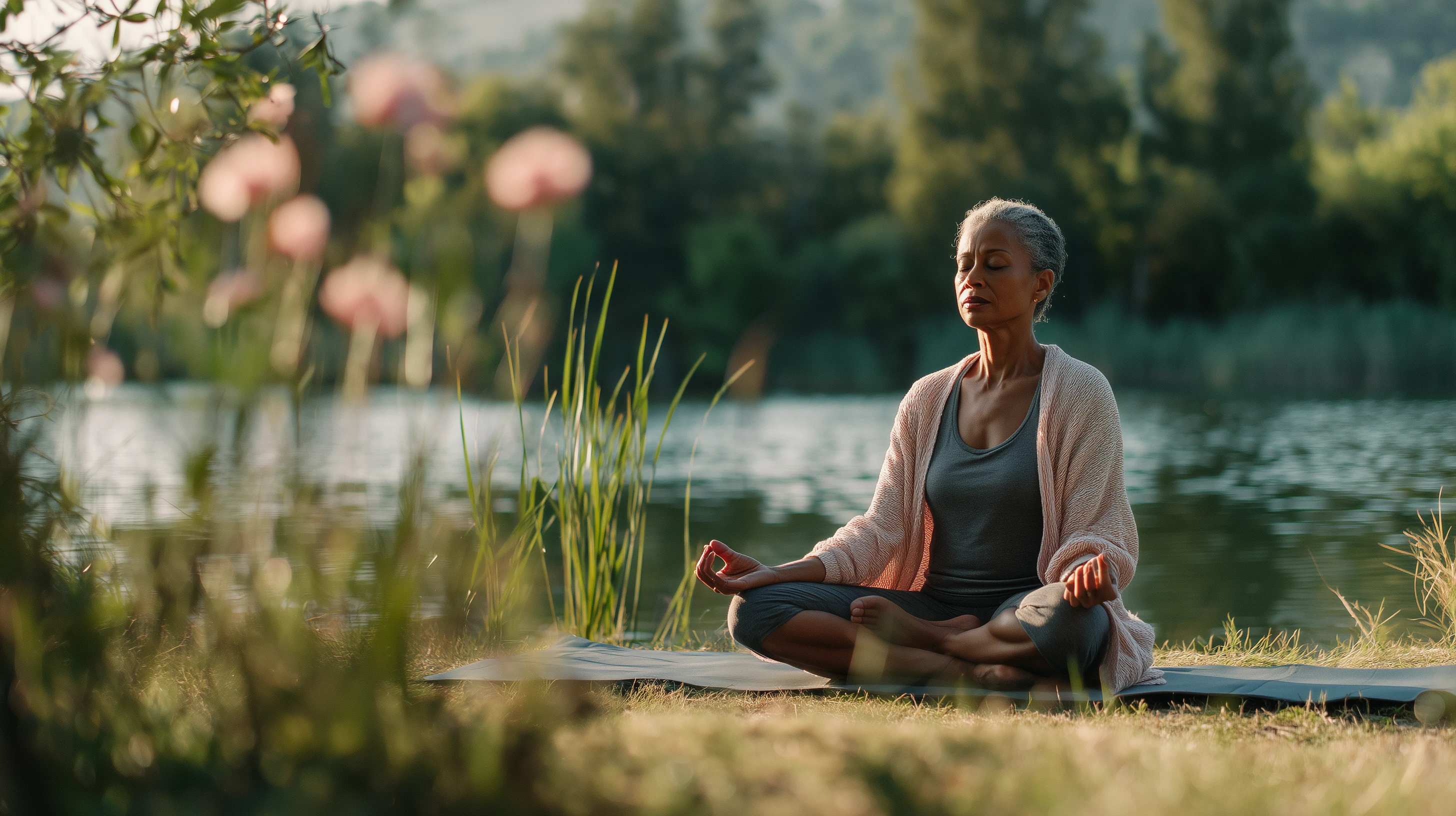 Women practicing yoga in a calm studio setting