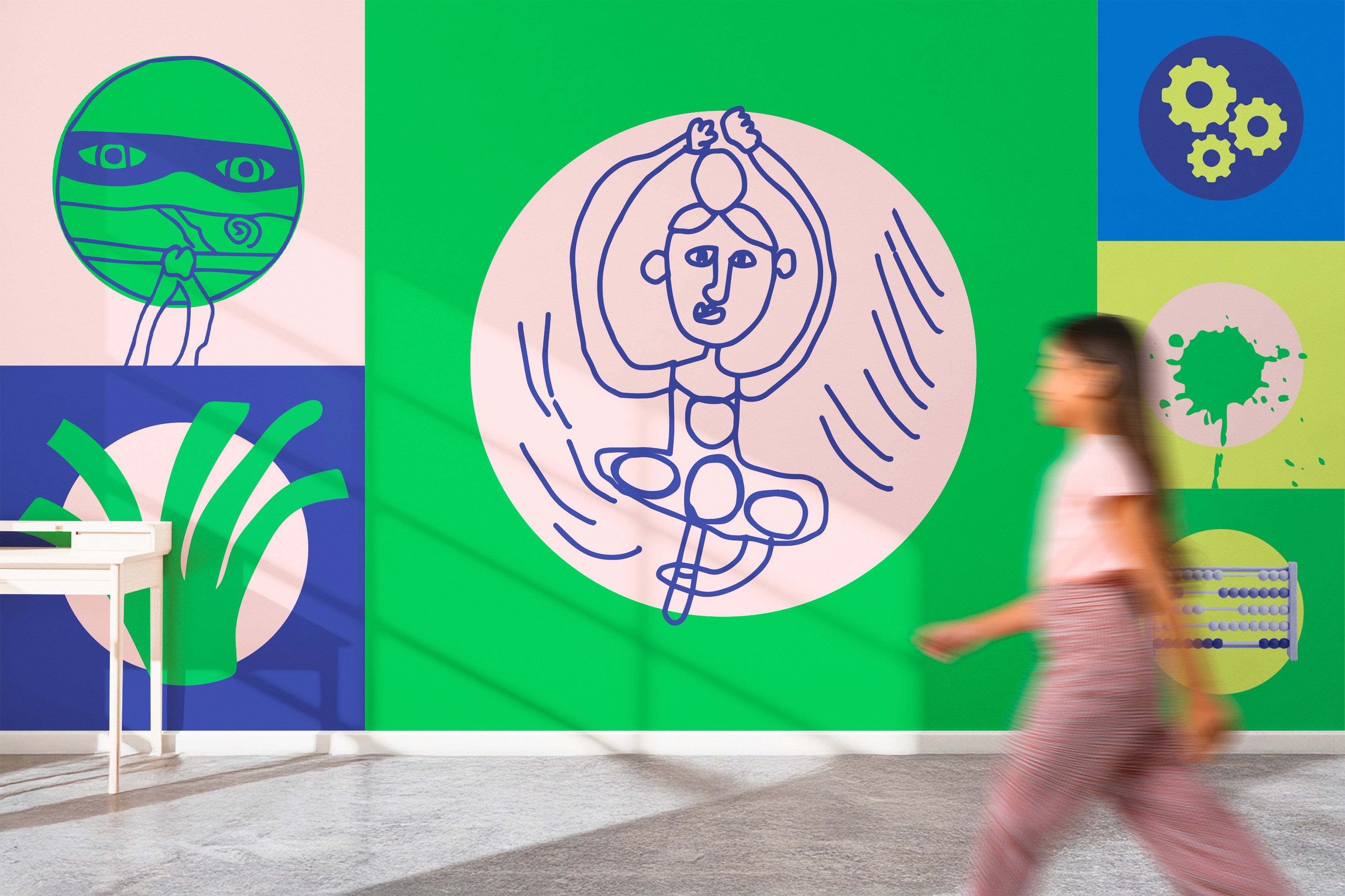 Grafisch ontwerp MGR Bekkersschool muur