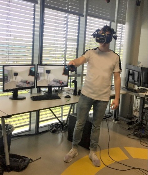 Photo of person with VR goggles