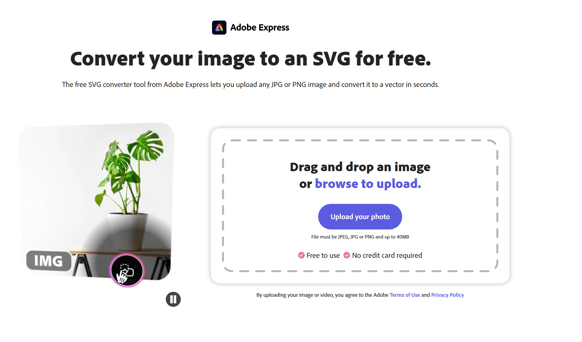 A screenshot of Adobe Express conversion tool.