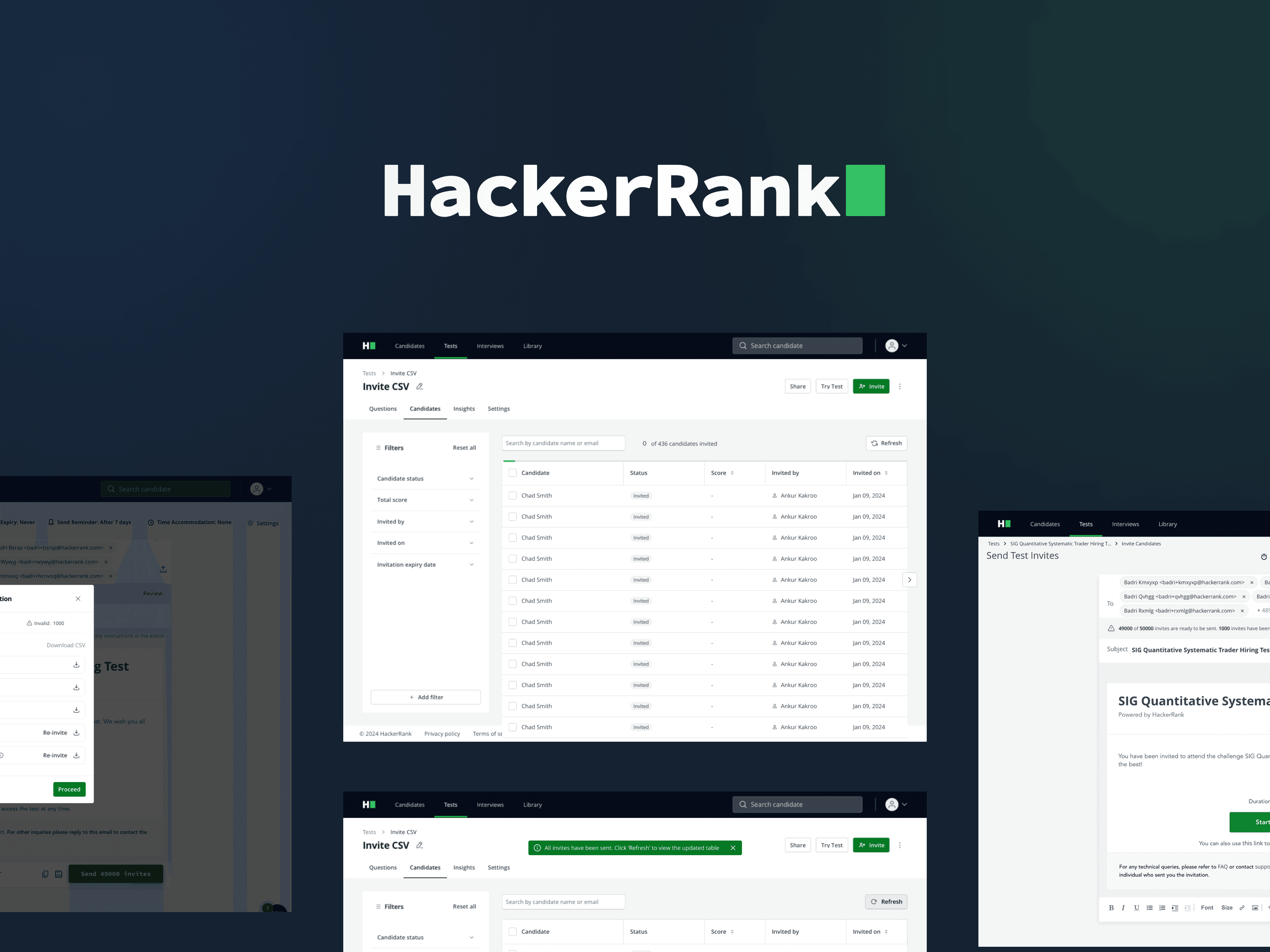 HackerRank product screens