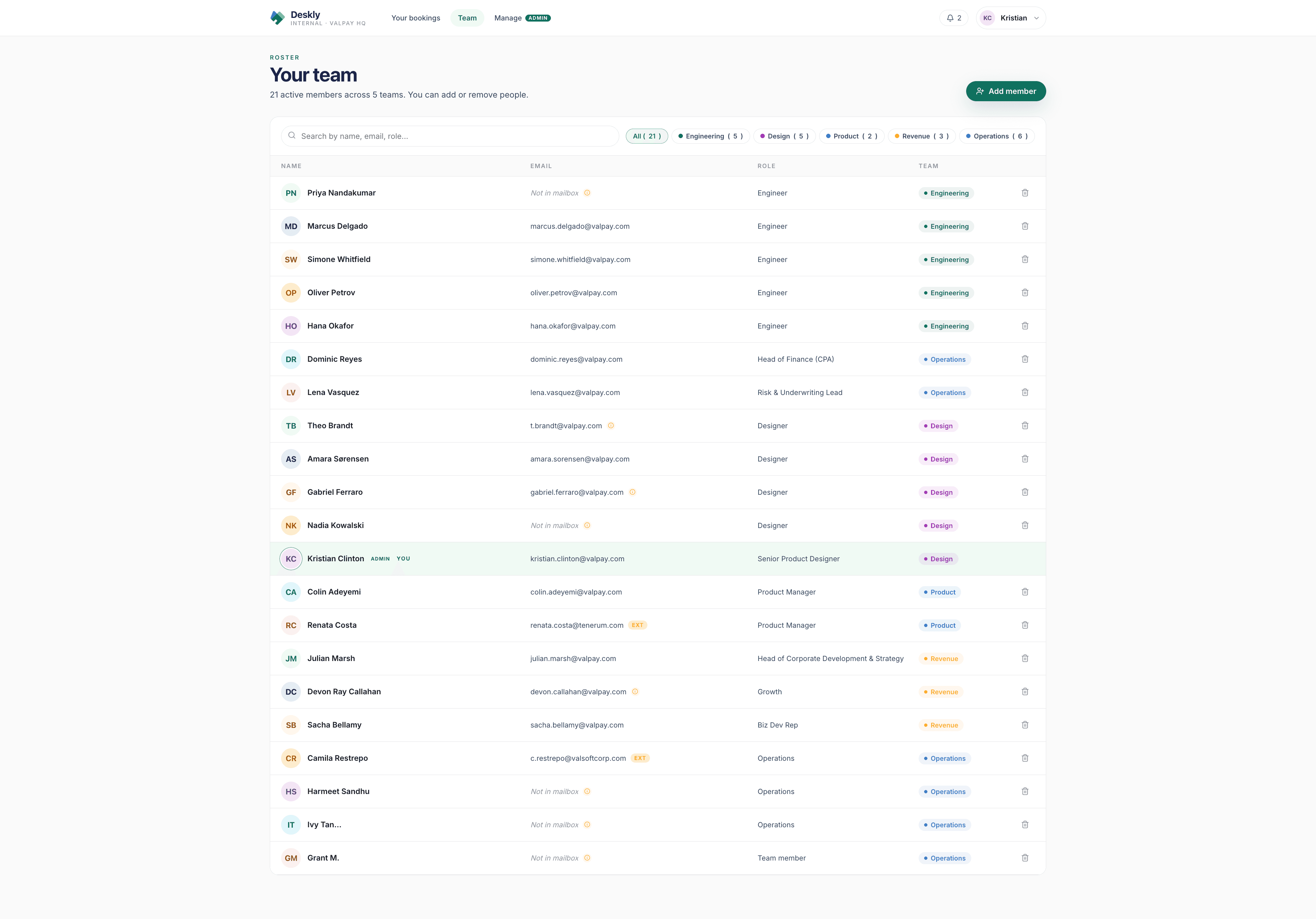 Deskly: hot-desk booking: prototype screen 8