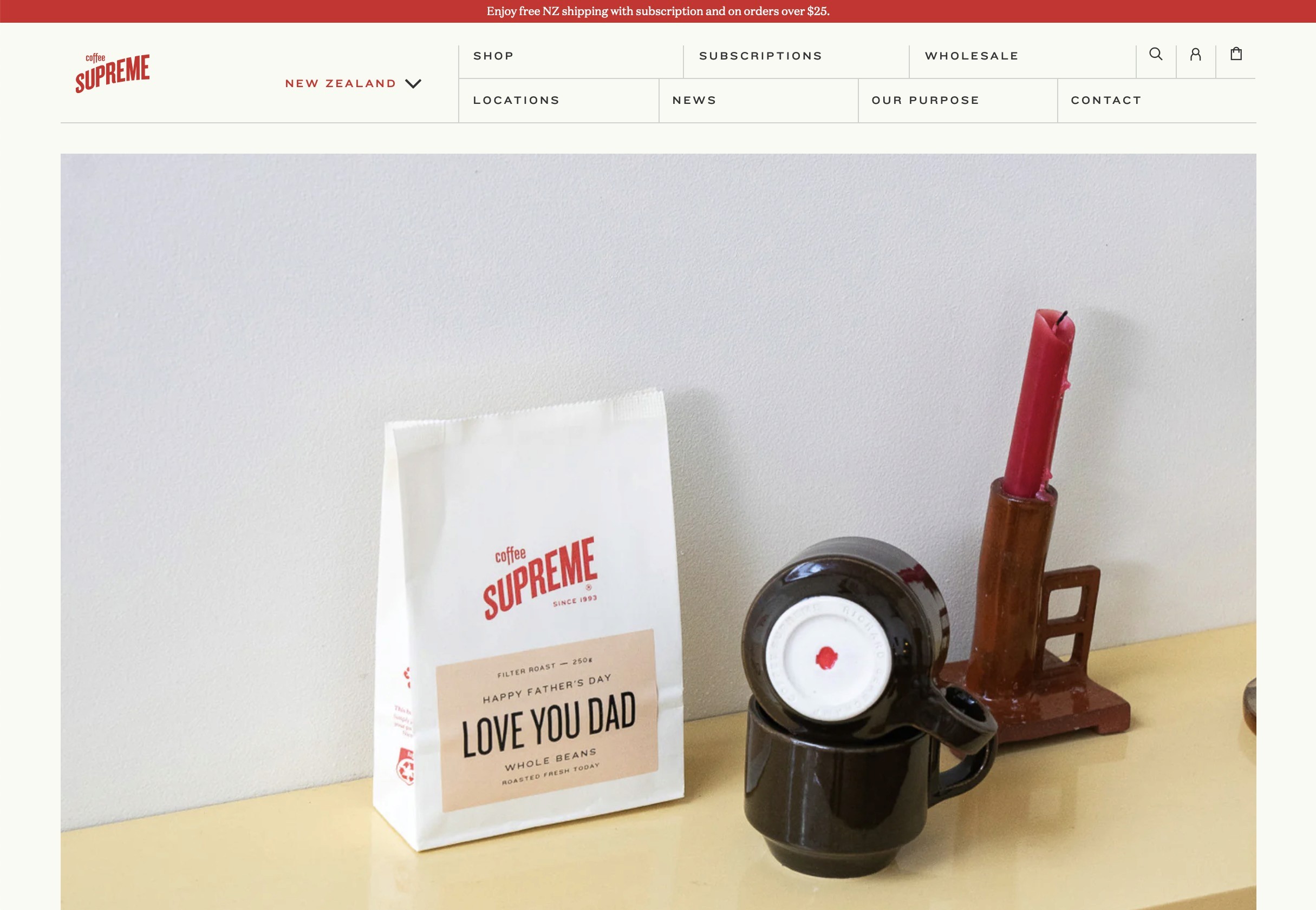Coffee shop website design