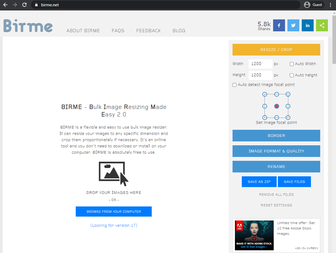 b.i.r.m.e. landing page