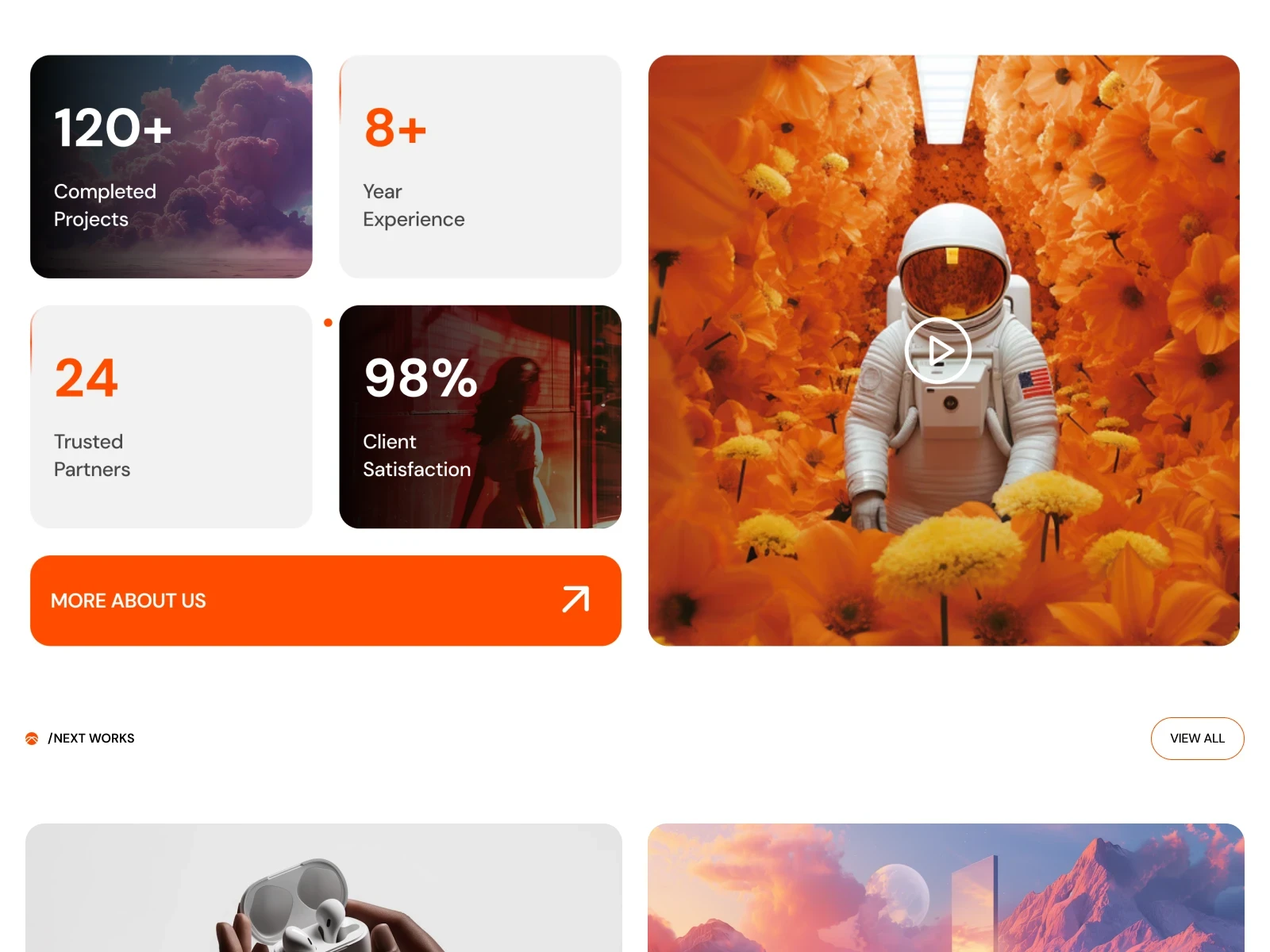 Mirage Studio — a futuristic Framer template crafted for creative studios and digital designers. Featuring immersive motion, a cinematic hero section, elegant typography, and fluid storytelling throughout every page.