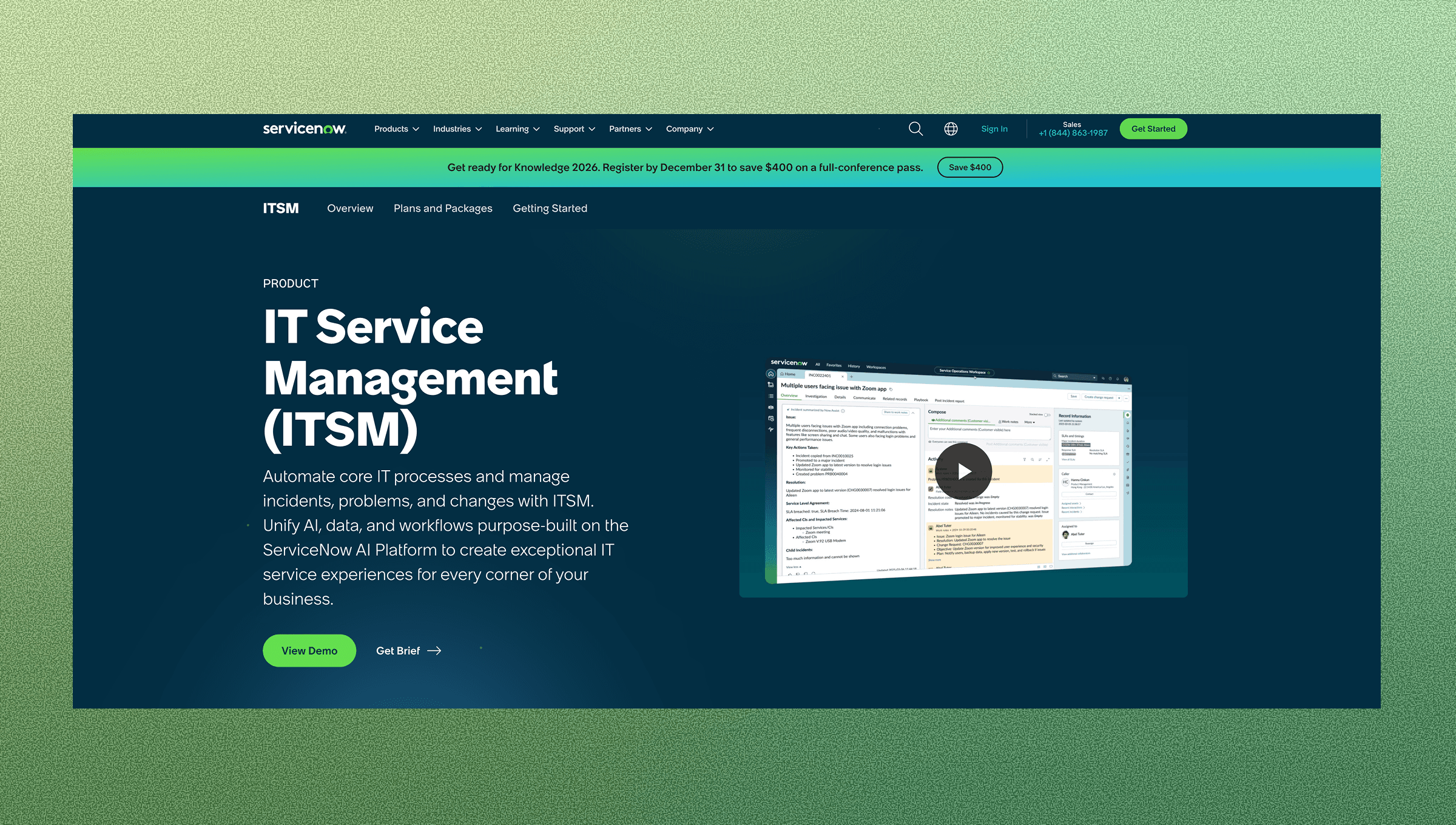 Servicenow ITSM Solution