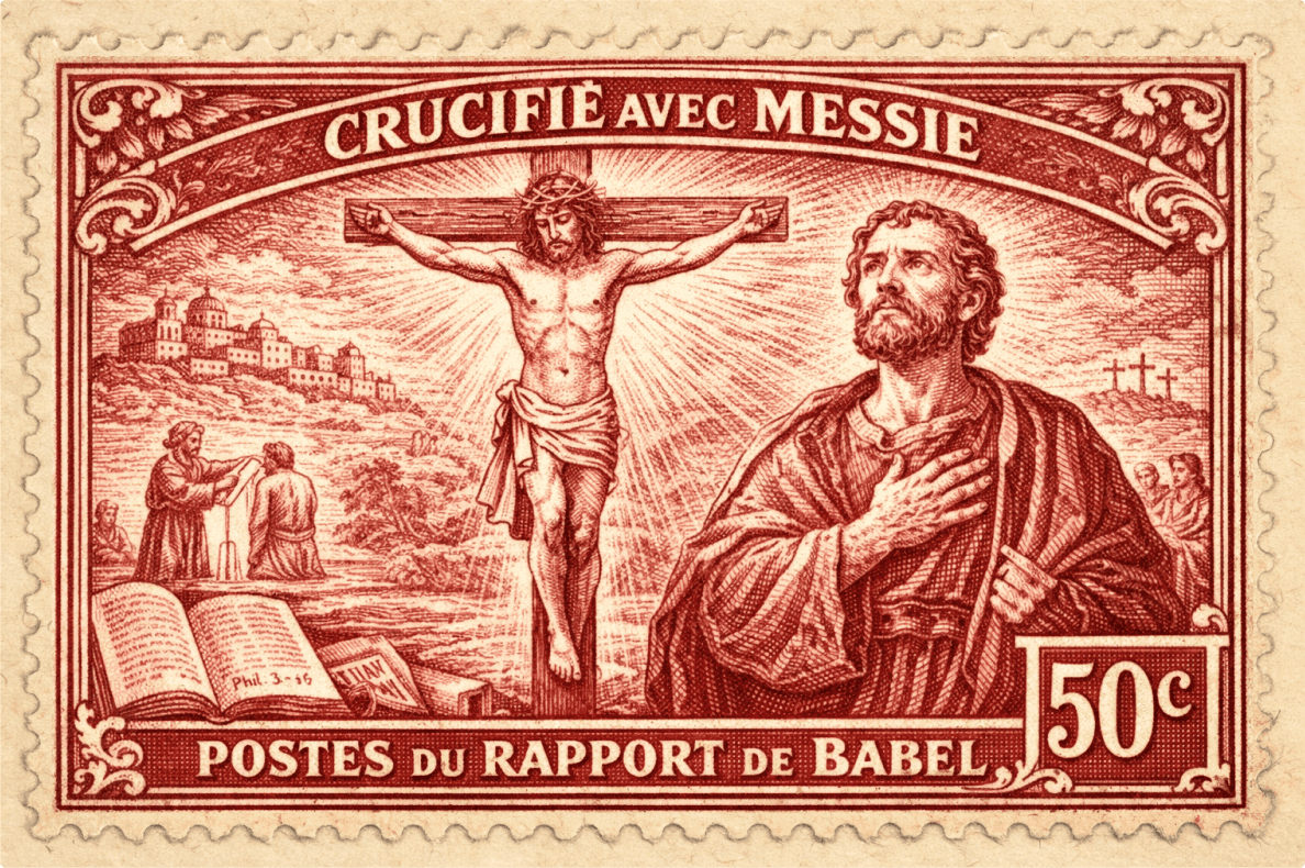 Apostle looking at cross