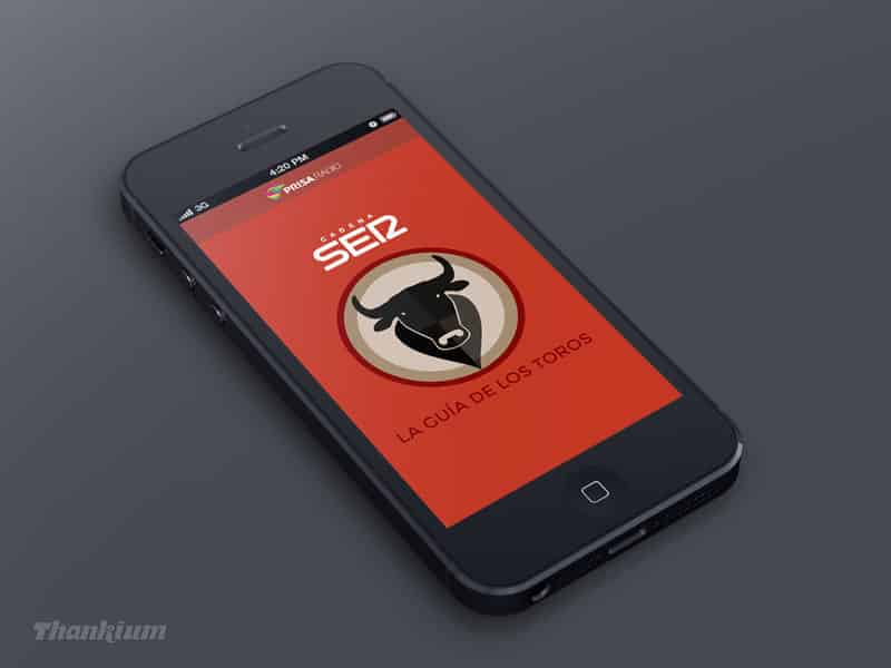 Pantalla móvil "La Guía de los Toros" SER en smartphone.
