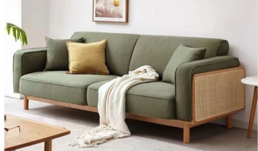 Plum velvet 3-seater with channel tufting and gold-toned legs.