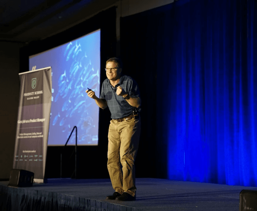 man standing on stage