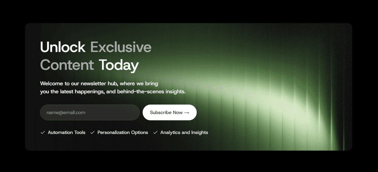 Framer Newsletter Section Component v15