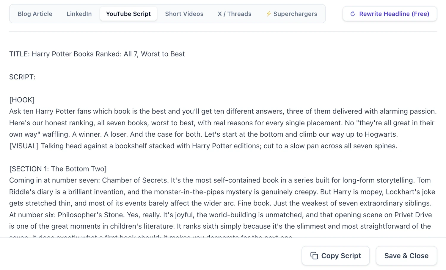 Video script