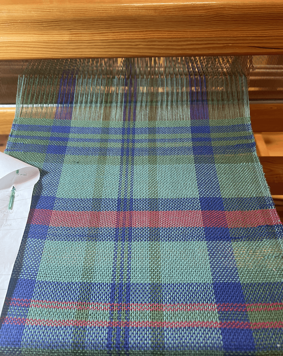 Tabby weaving on a loom