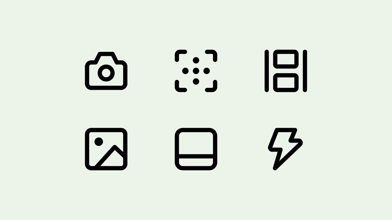 Micro Line Photo and Video Icon Set