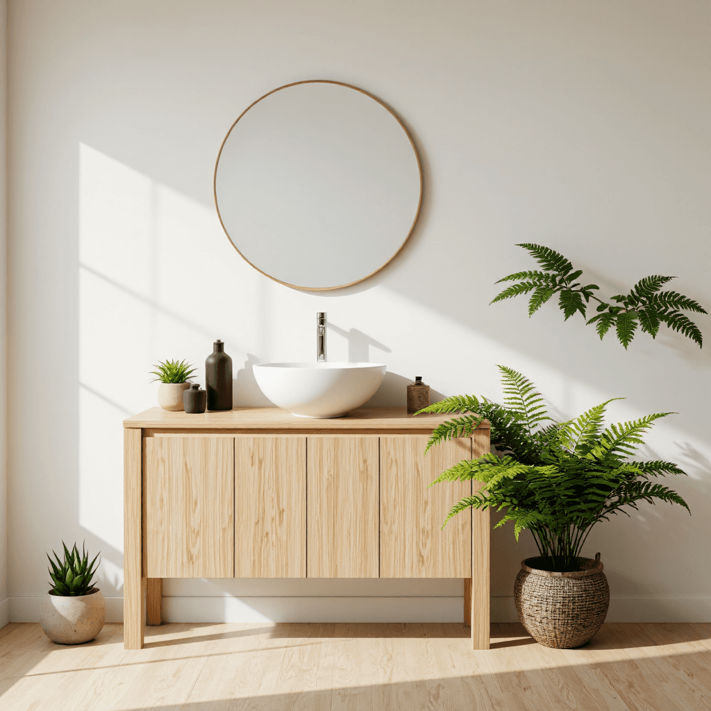product photography of Bathroom vanity and accessories