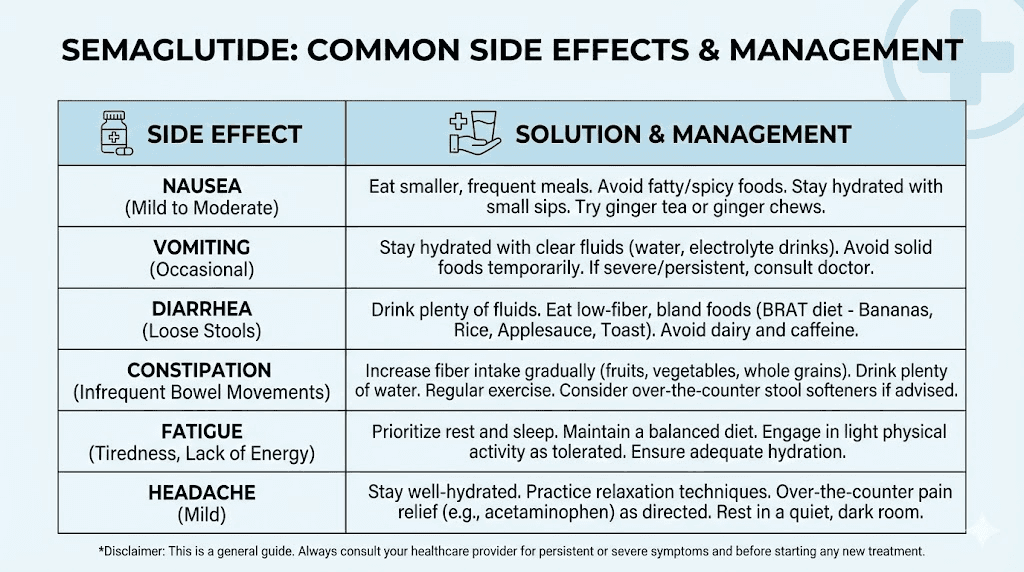 Semaglutide first month side effects and management strategies chart