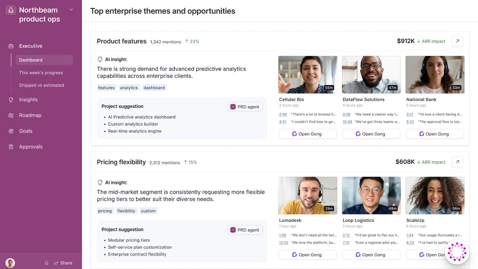 Airtable's database dashboard for enterprise workflows