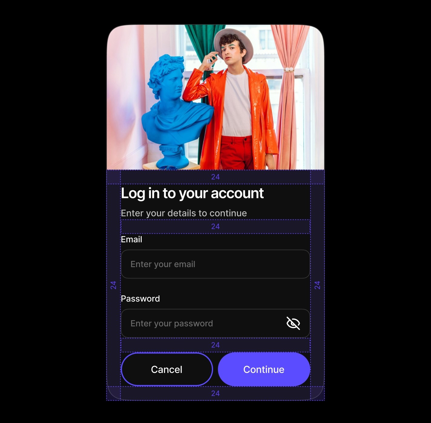 An accordion-style UI component with two sections. The top section, labeled ‘More info,’ has a red circle with a slash icon indicating a poor label choice. The bottom section, labeled ‘Shipping & Returns,’ has a green checkmark icon indicating a good label choice. Both sections have a ‘+’ icon on the right, suggesting they can be expanded.