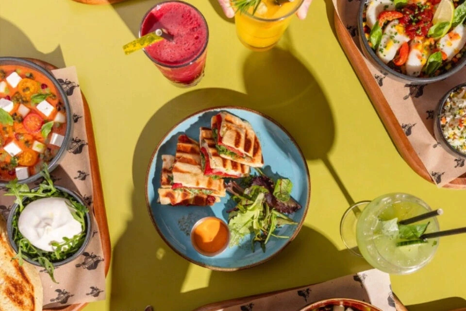 produits frais vu du dessus