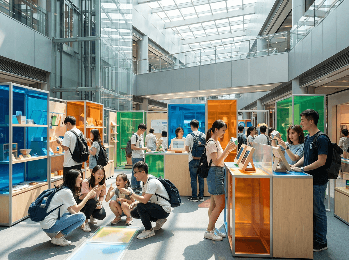 BW Event 360 策劃的香港中小型精準獲客活動，參加者於彩色展位互動以提升引流成效。