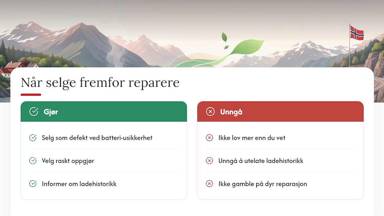 Når lønner det seg å selge i stedet for å reparere? — overview diagram