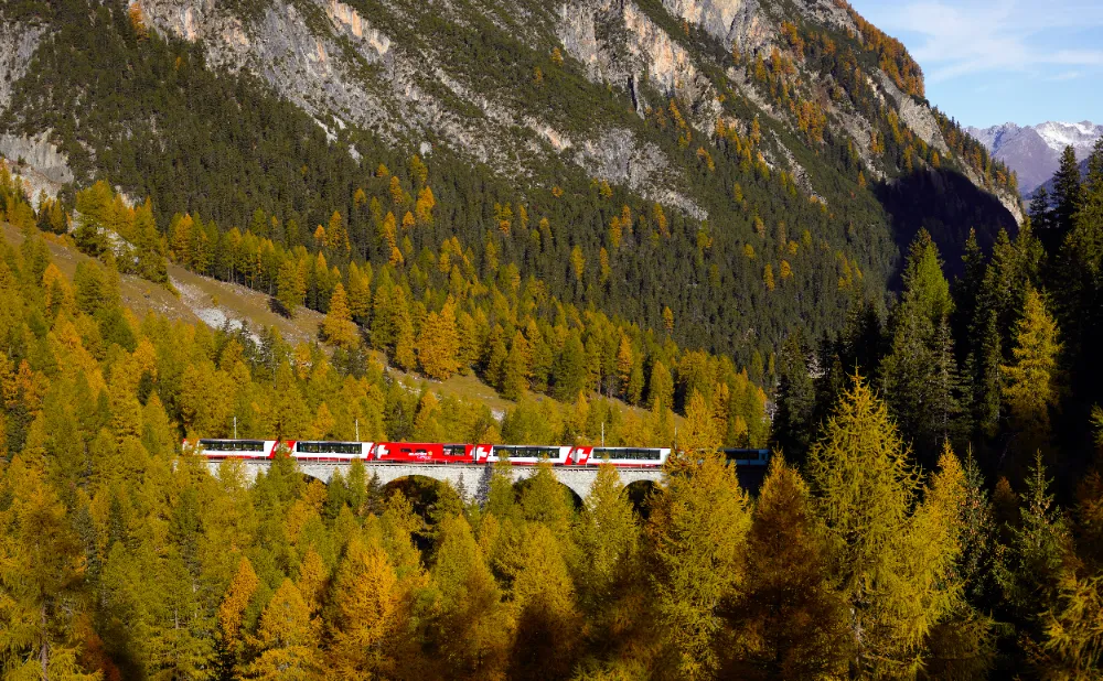 The route of the Glacier Express