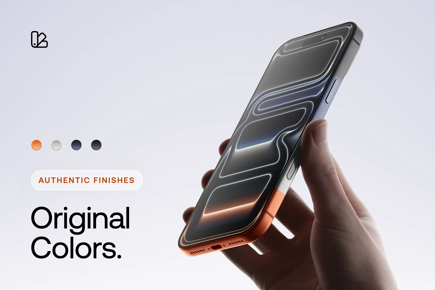 Close-up angled view of the iPhone 17 Pro mockup showcasing its authentic finish and original colors.